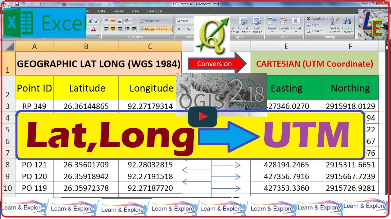How to convert Lat Long to UTM (Easting,Northing) | by QGIS Software