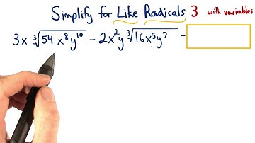 Simplify for Like Radicals 3 - Visualizing Algebra