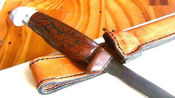 Project 13: Making an Epoxy Inlay Walnut Knife Handle and a Leather Sheath for An Ye Olde Knife