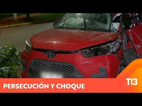 Ñuñoa: Violent carjacking ends in pursuit and crash