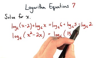 Logarithm Equations Practice 7 One Log on Each Side - Visualizing Algebra