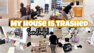 Real Life Messy House Clean With Me | Extreme Clean With Me | Complete Disaster Cleaning