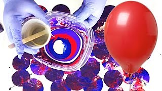 Balloon DIP a Fluid Art Painting Technique for Acrylic Paint Pouring