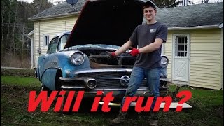 1956 Buick Barn find project  322 Nailhead First Start!