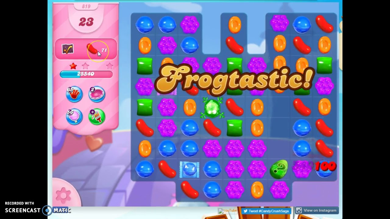 Candy Crush Level 819 Audio Talkthrough, 3 Stars 0 Boosters - YouTube