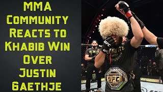 UFC Fighters Reacts to Khabib DOMINANT win over Justin Gaethje at UFC 254