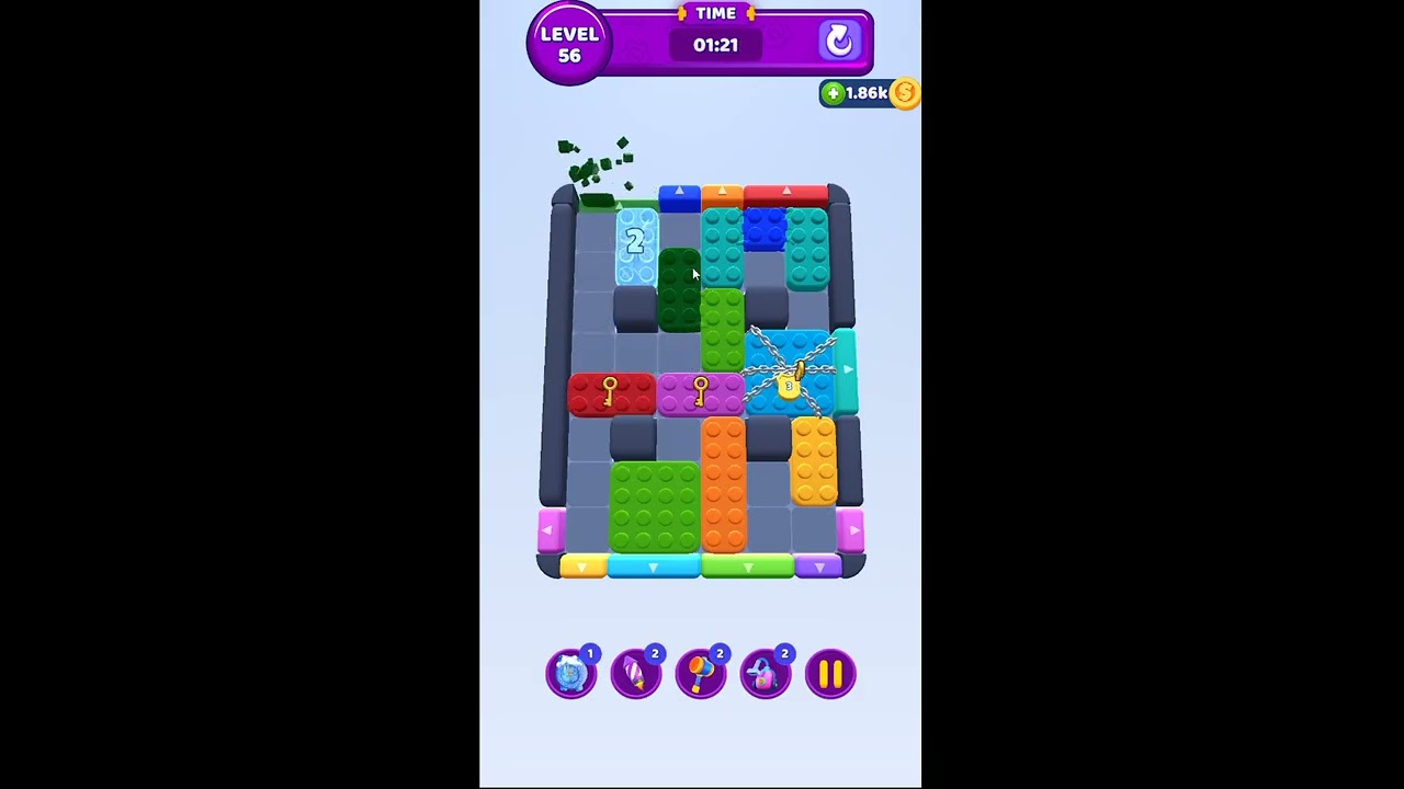 puzzle56 パズル Color Block Jam Level 747 (746) Solution Walkthrough - YouTube