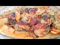 Вкусный обед или ужин на скорую руку, сочная курица с картофелем.