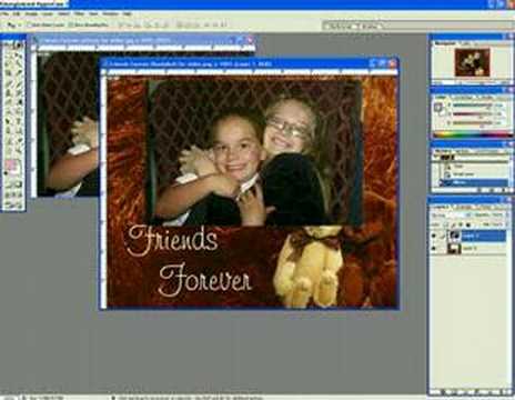 Adobe Photoshop using move tool, layers, and resizing photo