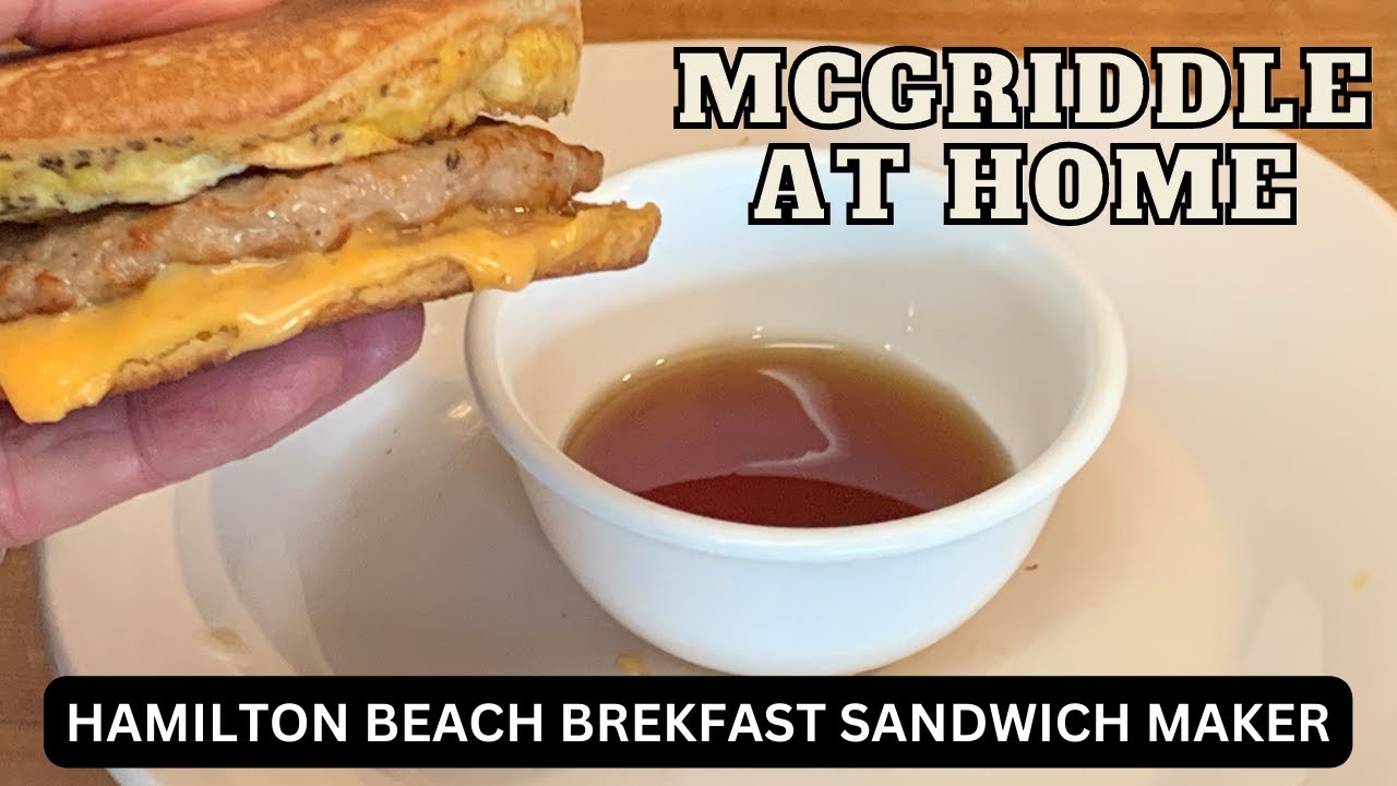 Sausage Egg McGriddles for breakfast 🤤🍳 #asmr #breakfast #mcdonalds , hamilton beach sandwich maker