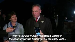Democratic VP candidate Tim Kaine casts ballot
