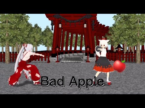 【東方mmd】Bad Apple【妹紅と椛】