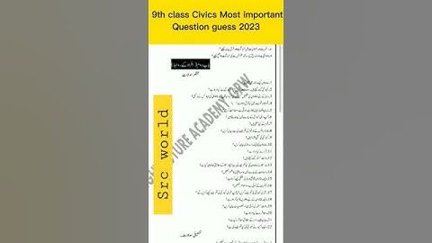 9th class civics Important Questions guess 2023 #shorts #short