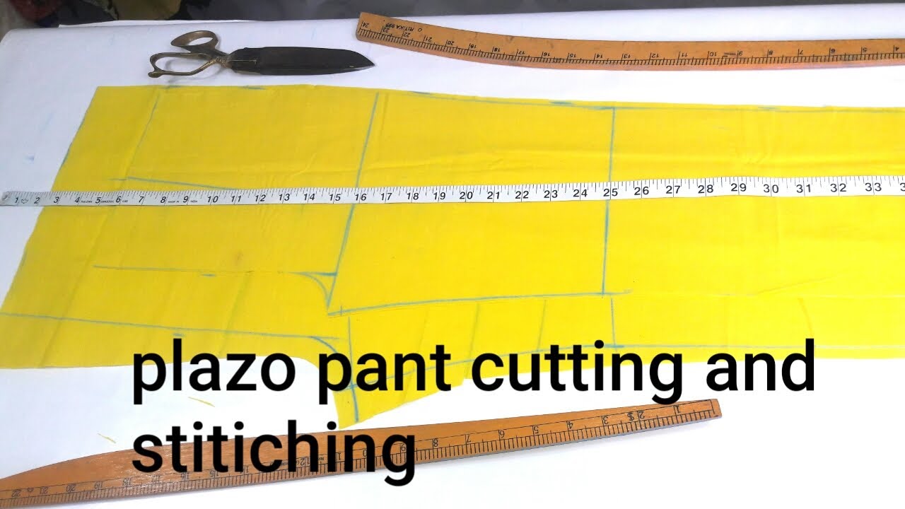 Narrow plazo pant cutting and stitiching with "chain" /simple tarika