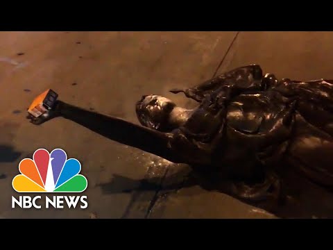 Two Statues Pulled Down In Madison, Wis., In Overnight Protests | NBC News NOW