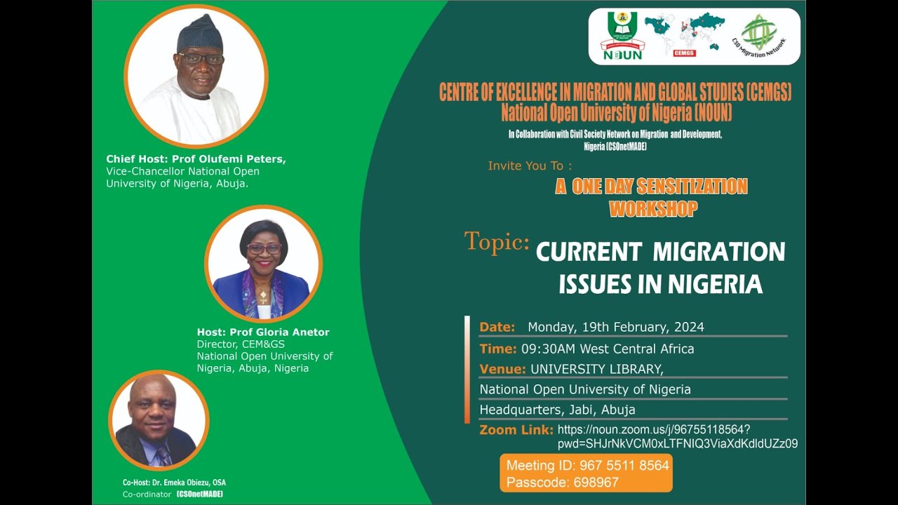 CENTRE OF EXCELLENCE IN MIGRATION AND GLOBAL STUDIES, NOUN