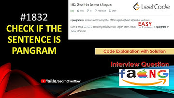 Check if the Sentence Is Pangram | LeetCode 1832 | Java |  Without Array or Set | @LearnOverflow