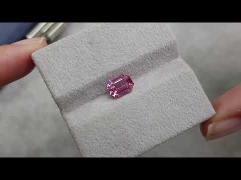 Pink spinel in octagon cut 1.71 ct from Tajikistan Video  № 2