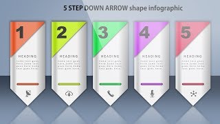 16.Create 5 STEP DOWN ARROW infographic|PowerPoint Presentation|Graphic Design|Free Template