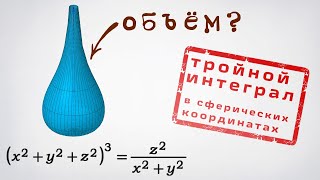 картинка: Объем через тройной интеграл в сферической системе координат