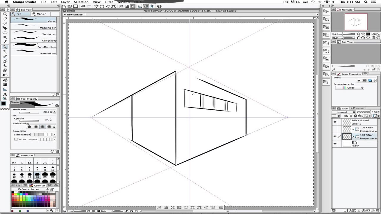 how to move the perspective ruler in paint tool sai