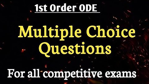 MCQs on First Order Differential Equations