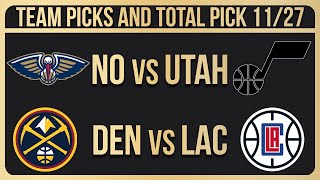 FREE NBA Picks Today 11\/27\/23 NBA Picks and Predictions