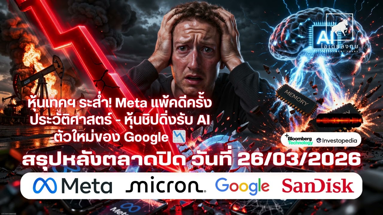 ⁣หุ้นเทคฯ ระส่ำ! Meta แพ้คดีครั้งประวัติศาสตร์   หุ้นชิปดิ่งรับ AI ตัวใหม่ของ Google 📉