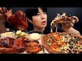 SUB) 갈비, 핫 쉬림프 피자, 훈제 치킨, 에그타르트 먹방 리얼사운드_Ribs & Hot Shrimp Pizza, Smoked Chicken, Egg Tart RealSound