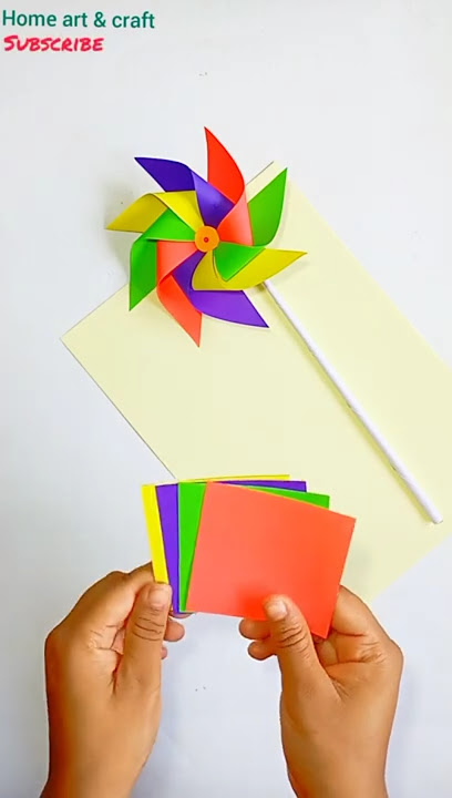 How to make paper windmill that spins || paper pinwheel || #shorts