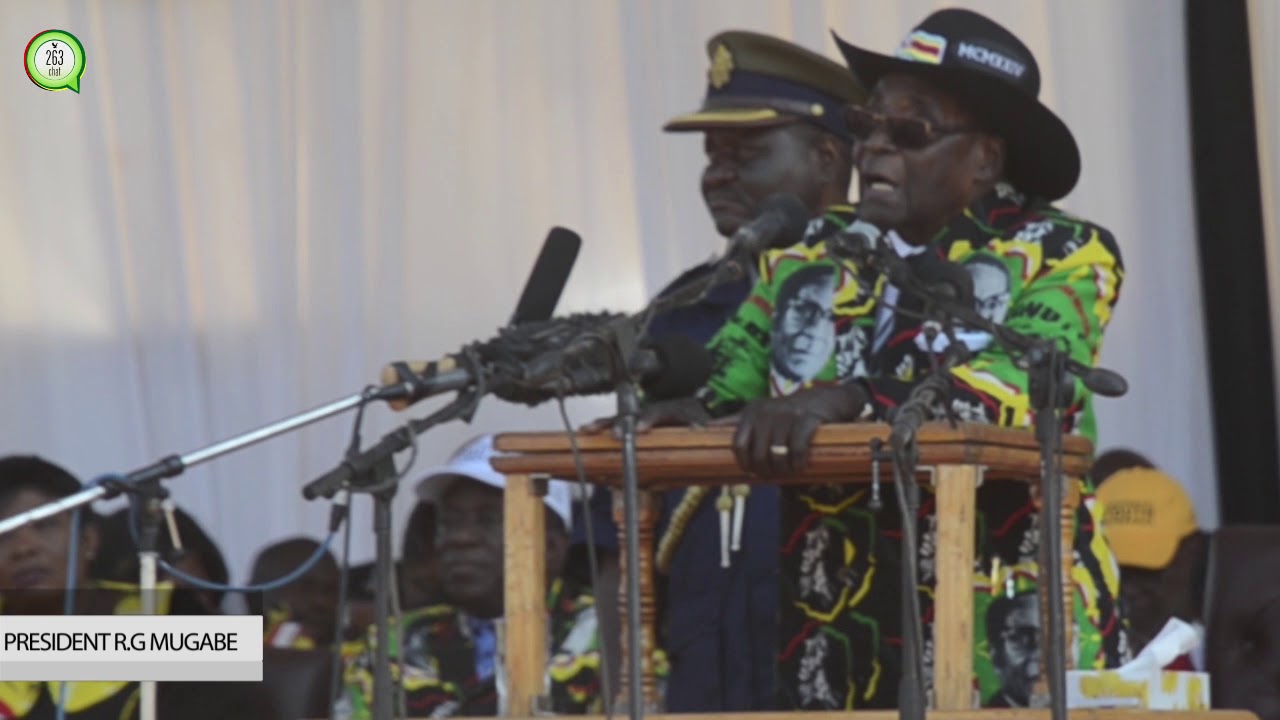 Выступление президента Мугабе на митинге президентского молодежного взаимодействия ZanuPF Midland...