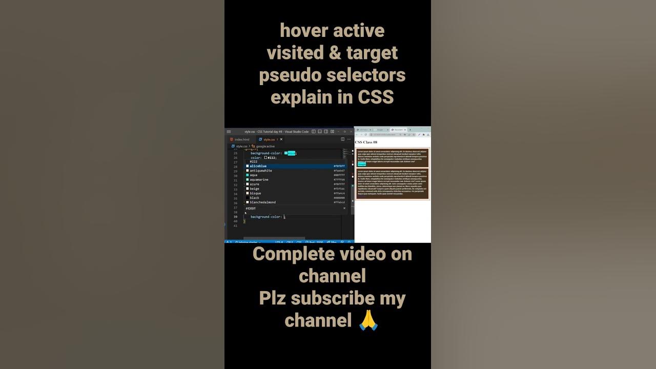 Hover active visited target pseudo selectors explain in css 