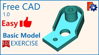 FreeCAD Tutorial for beginners,basic model exercise-103