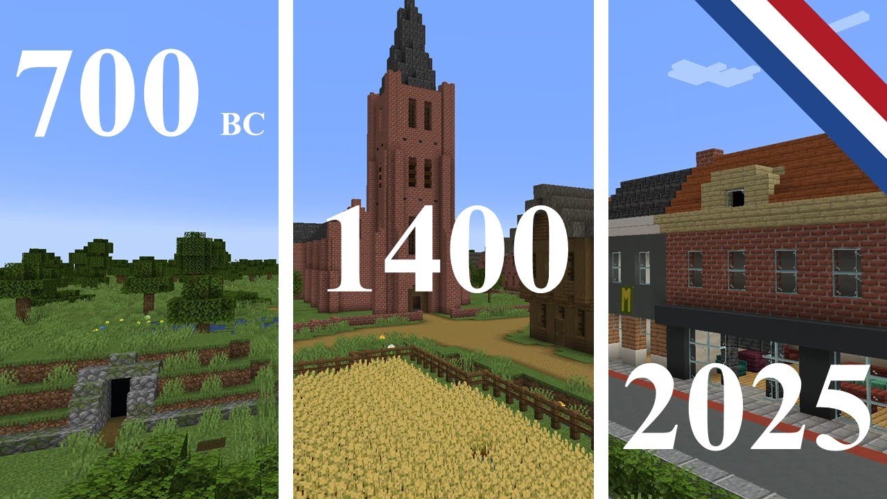 Through the years in Minecraft: Dutch city