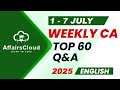 Current Affairs Weekly 1 7 July 2025 English Current Affairs AffairsCloud Current Affairs Weekly 1 7 July 2025 English Current Affairs AffairsCloud