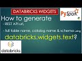 35. widgets | How to create url, table name using databricks.widgets.text | #databricks PART 35