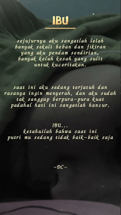 Ibu aku lelah bu