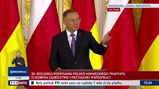 Prezydent Duda Jestem Dumny Z Opieki, Jaką Polska Otoczyła Żyjącą U Nas Mniejszość Niemiecką