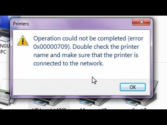 Принтеры невозможно завершить операцию 0x00000709