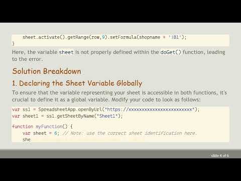 Solving the # REF! Error in Google Apps Script with doGet() Function