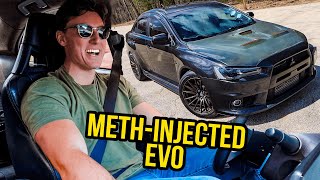 The 500 WHP Water-Meth Injected Evo ROCKET | Tuned Mitsubishi Evo Review | DriveHub