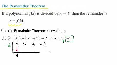 Using the Remainder Theorem to Evaluate a Polynomial Video