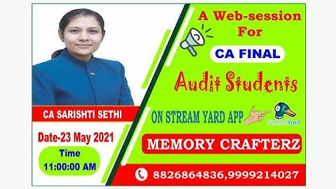 WEBINAR MEMORY CRAFTERZ (CA SARISHTI SETHI)
