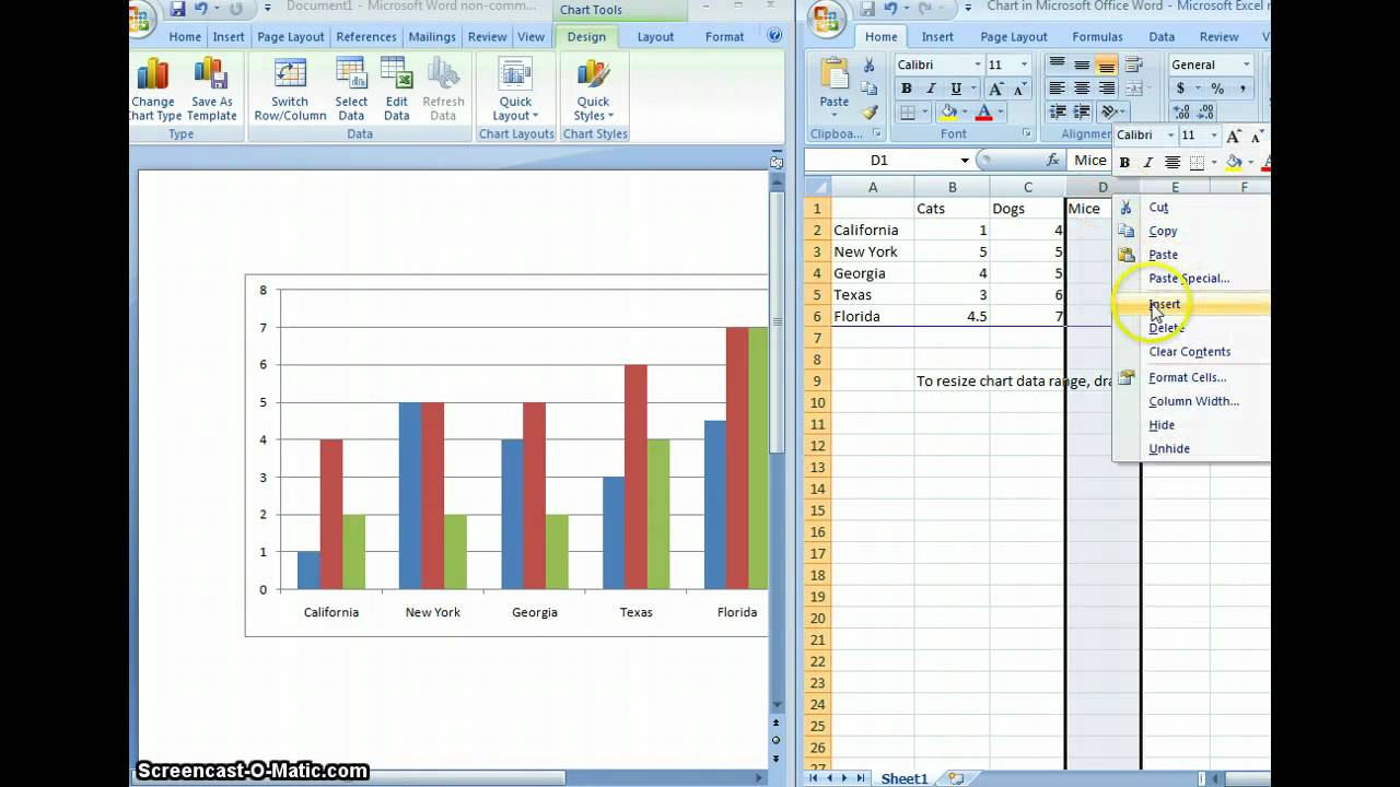 Add Chart In Word