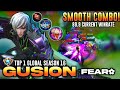 No.1 Supreme Gusion Fast & Smooth Dagger Kills with Tank Build! [ Top 1 Global Gusion S16 ] Fear ✓