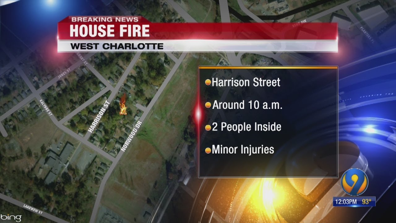 2 hurt in west Charlotte house fire, officials say - YouTube