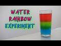 Water rainbow  water density science experiment