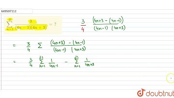 sum_(n=1)^21 3/((4n-1)(4n+3)) = ? | CLASS 12 | JEE MAIN 2022 | MATHS | Doubtnut