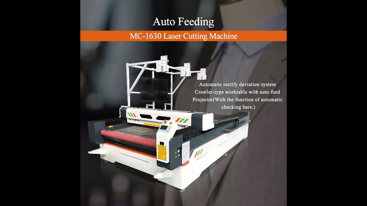 Auto Feeding Laser Cutting Machine with Projector - YouTube