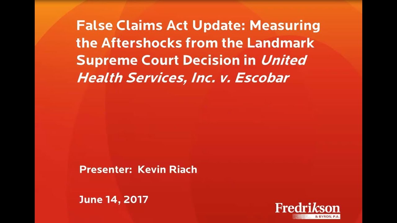False Claims Act Update YouTube